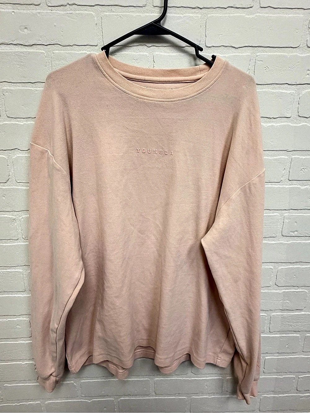 Youngla Long Sleeve Sweatshirt in Pink Size Large